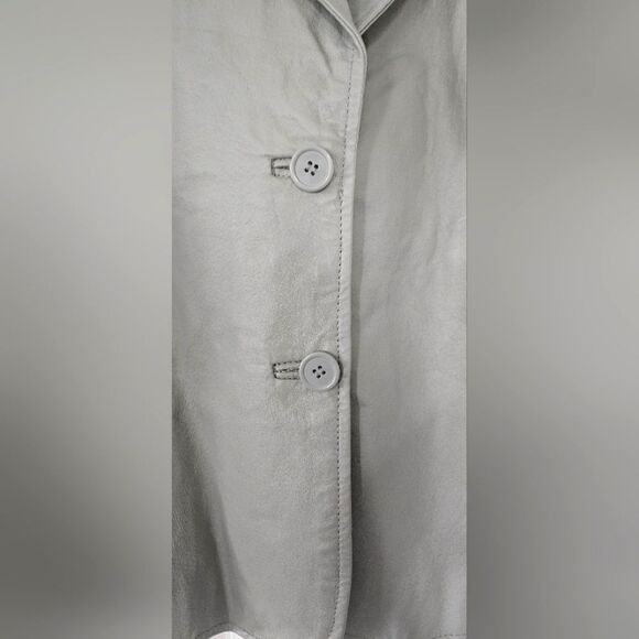 Metro Style Genuine Leather Women's Grey Jacket EUC 20/US Large - Picture 3 of 10